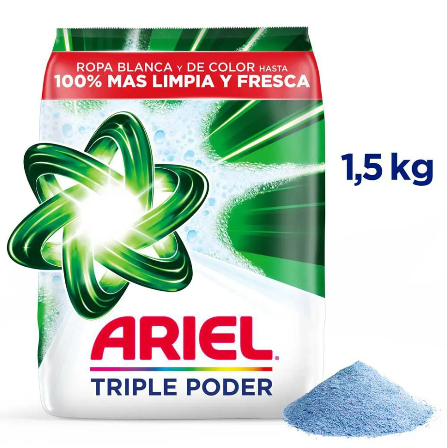 Detergente Polvo Ariel Triple Poder 1.5Kg