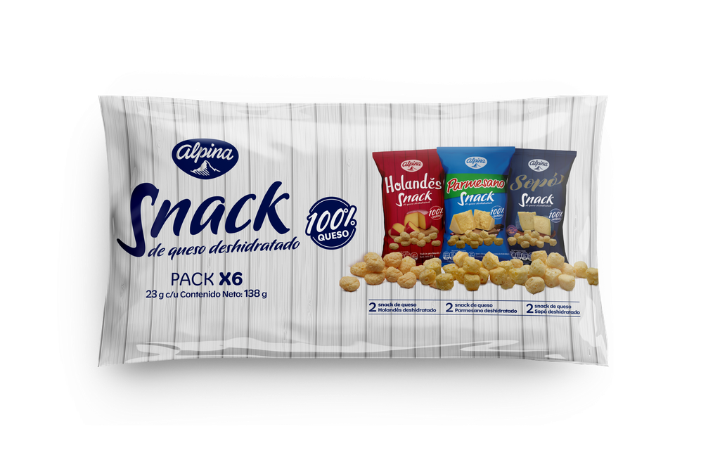 Snack Alpina Queso Deshidratado 6 Paquetes 69Gr 