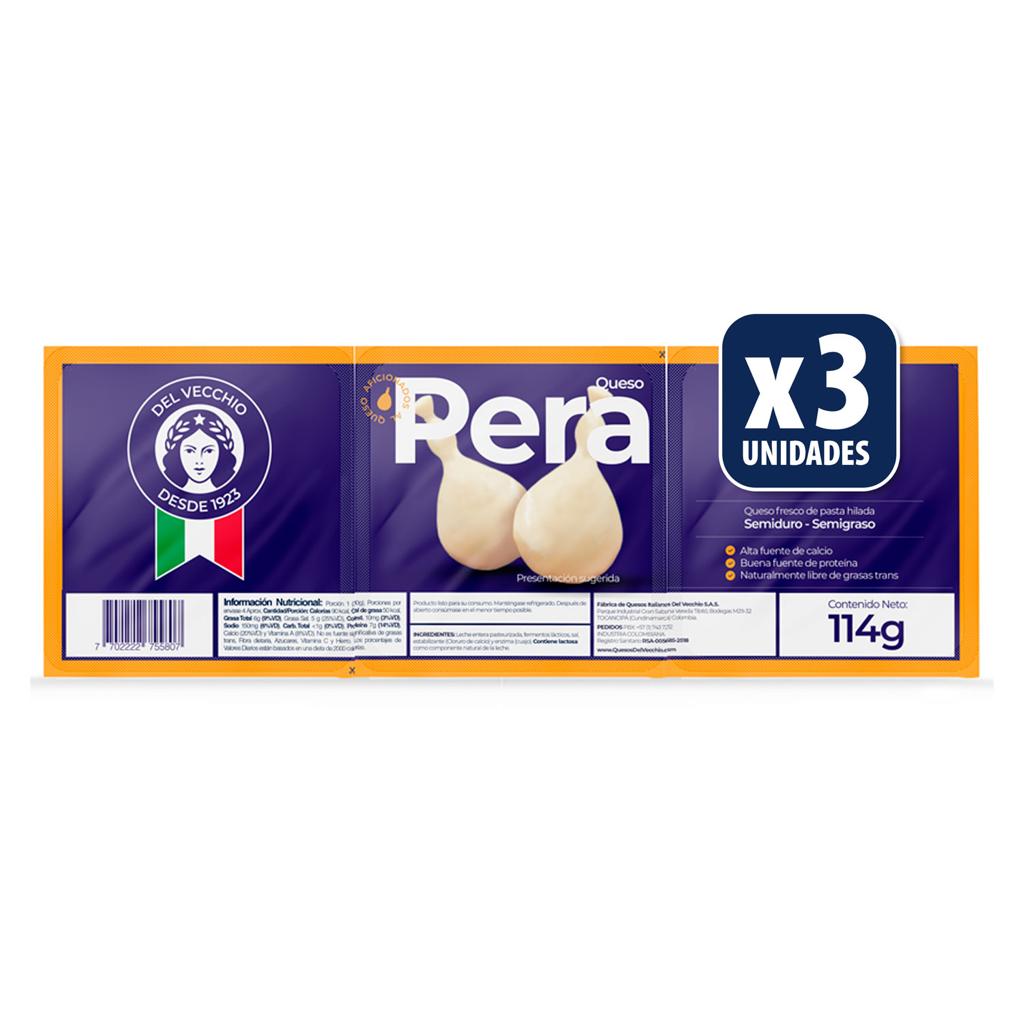 Queso Pera Del Vecchio 3 Unidades 38Gr Cada Uno