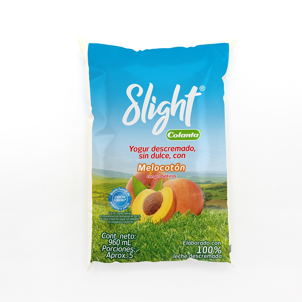Yogur Colanta Slight Melocotón Bolsa 960Ml