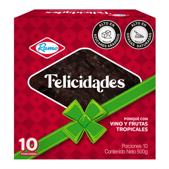Ponque Ramo Vino Frutas Tropicales Navidad 500Gr