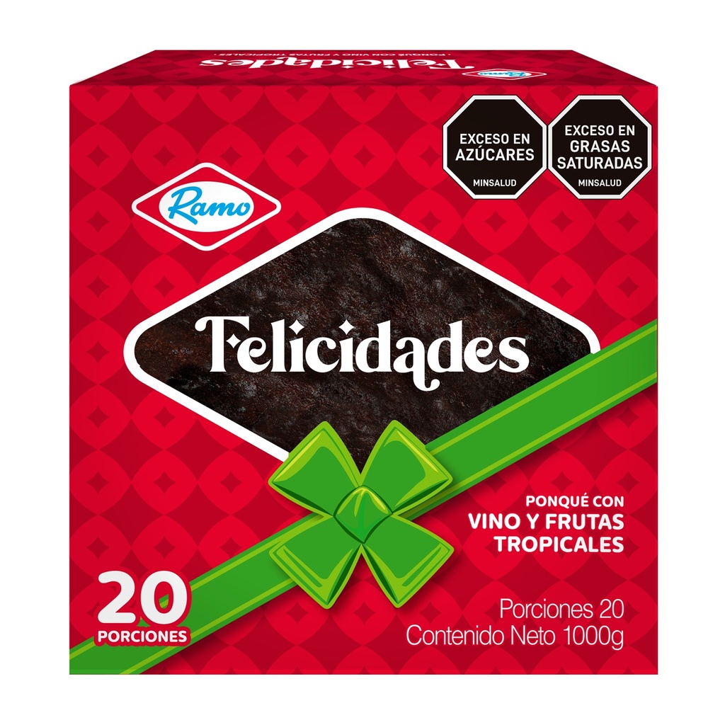 Ponqué Ramo Con Vino Y Frutas Tropicales 1000Gr