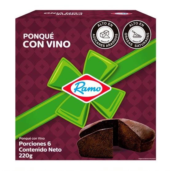 Ponqué Ramo Con Vino Navidad 220Gr