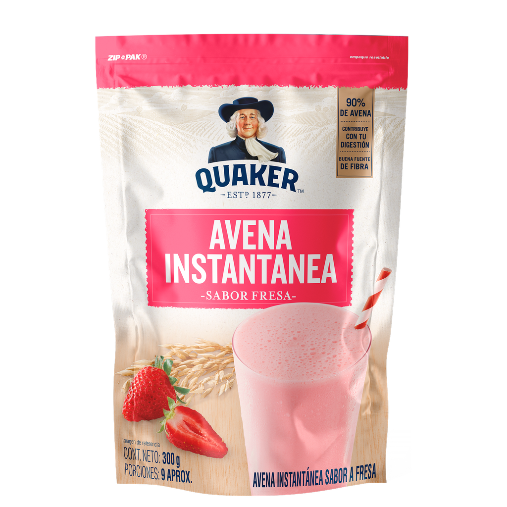 Avena Instantanea Quaker Fresa Bolsa 300Gr