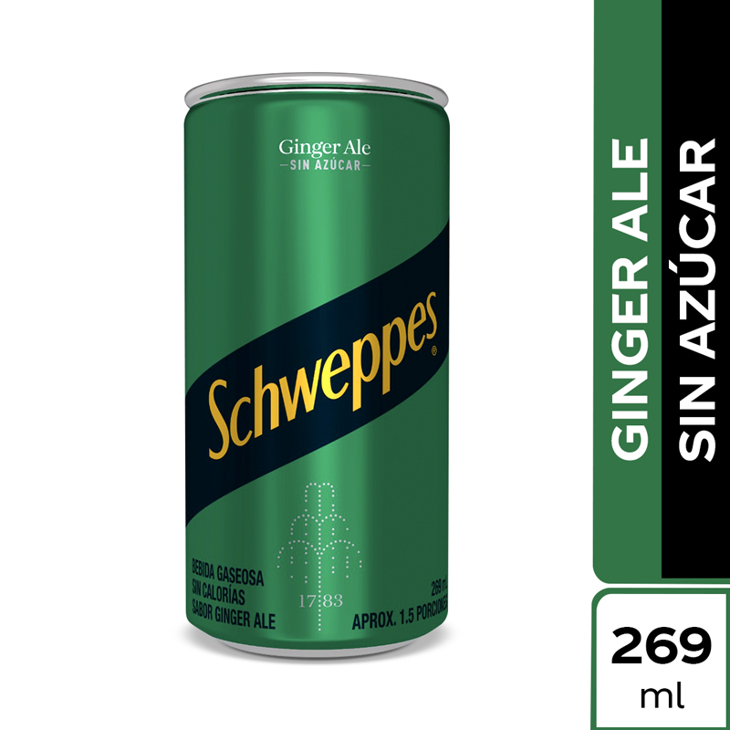Ginger Ale Schweppes Sin Azúcar 269Ml