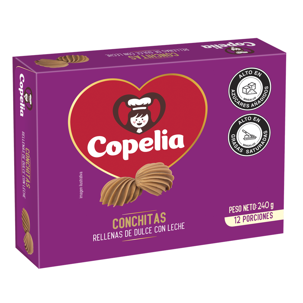 Conchitas Copelia Rellenas De Dulce Con Leche 12 Unidades 240Gr