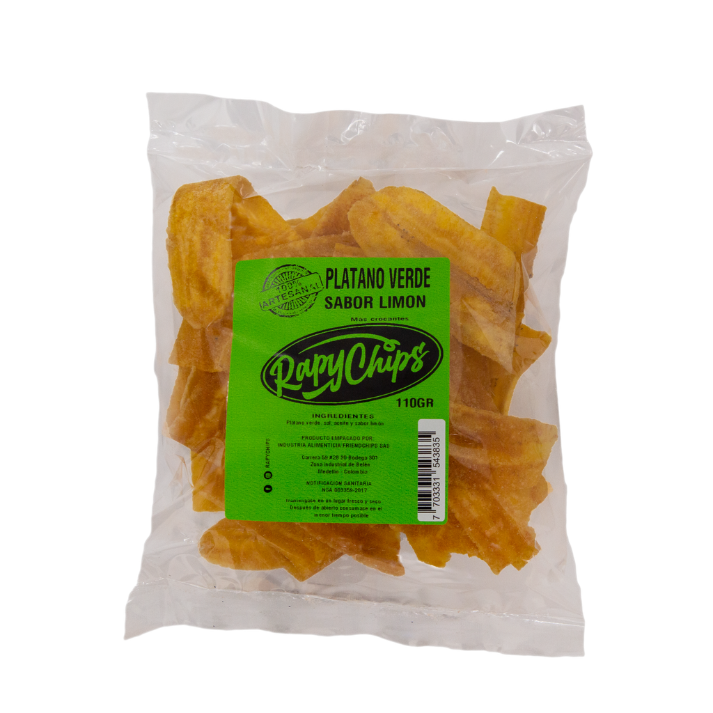 Platano Verde Limón Rapychips 110Gr