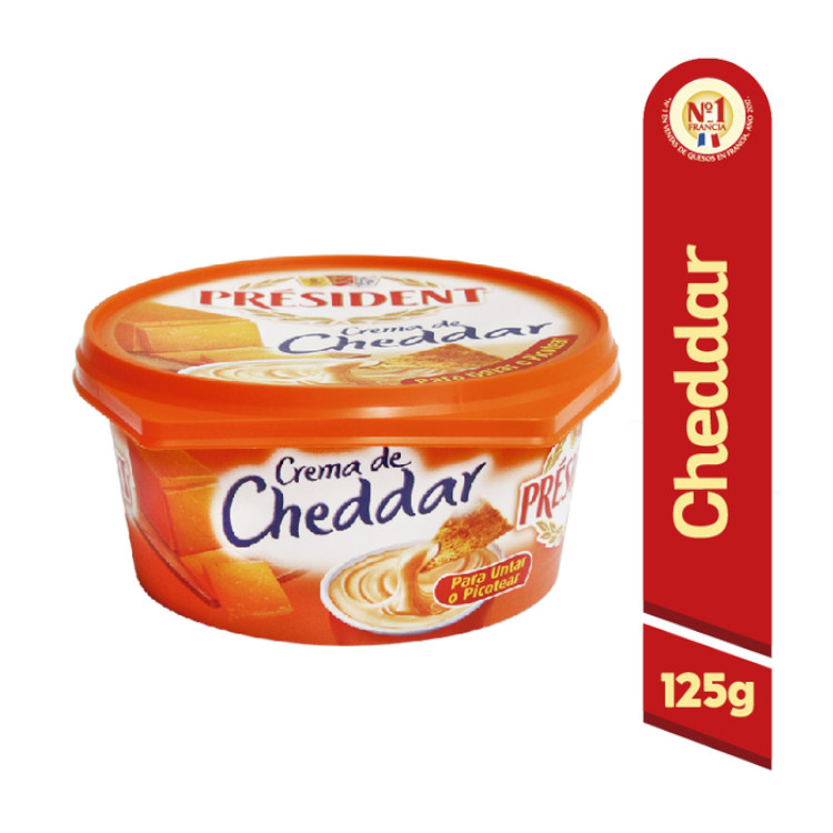 Crema Cheddar President 125Gr