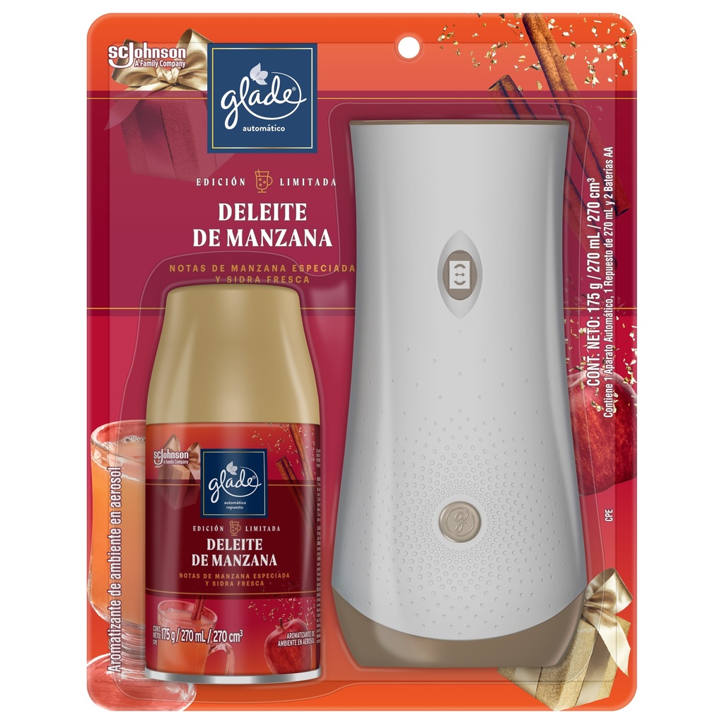 Ambientador Glade Automatico Deleite De Manzana 270Ml Edición Limitada