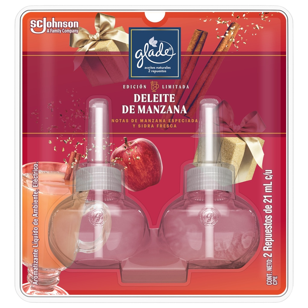 Ambientador Glade Aceite Deleite De Manzana Repuesto 2 Unidades Edición Especial