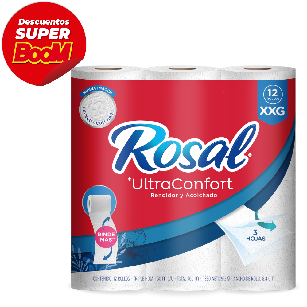 Papel Higiénico Rosal Ultra Confort XXG 12 Unidades