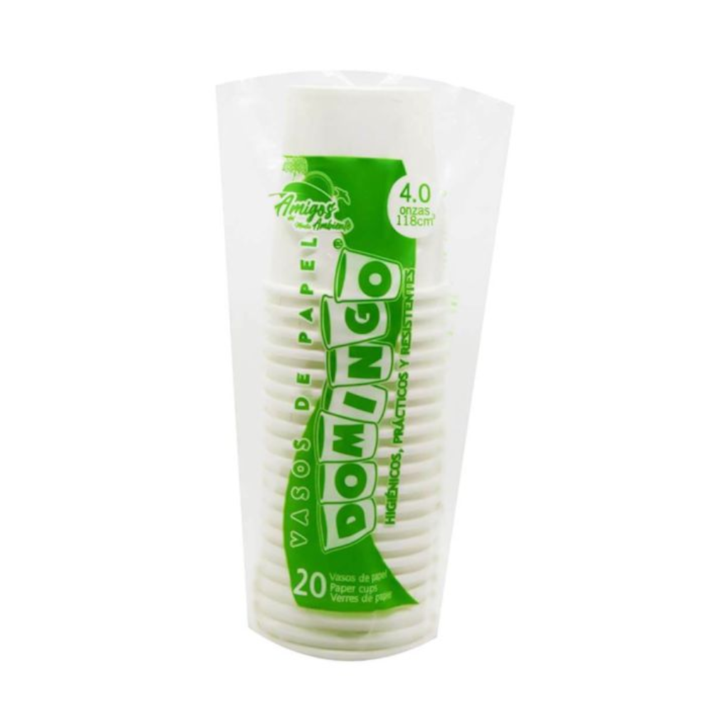 Vaso Biodegradable Domingo 4Oz 20 Unidades