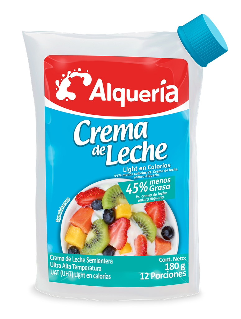 Crema De Leche Alquería Light Doypack 180Gr