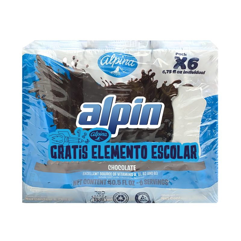 Alpin Chocolate Tetrapak 6 Unidades 1200Ml Gratis Borrador