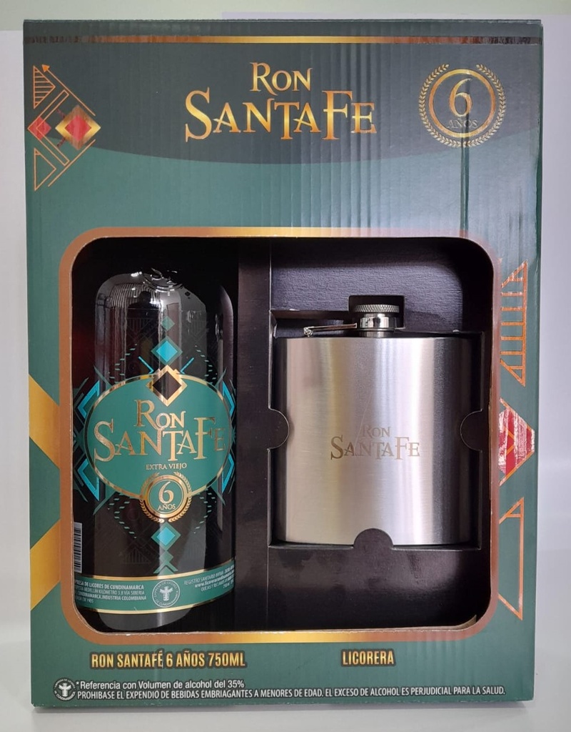 Estuche Ron Santafe 6 Años 750Ml