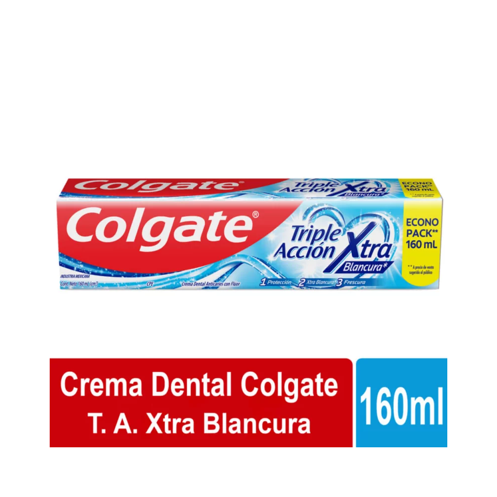 Crema Dental Colgate Triple Acción Extra Blancura Econo Pack 160Ml