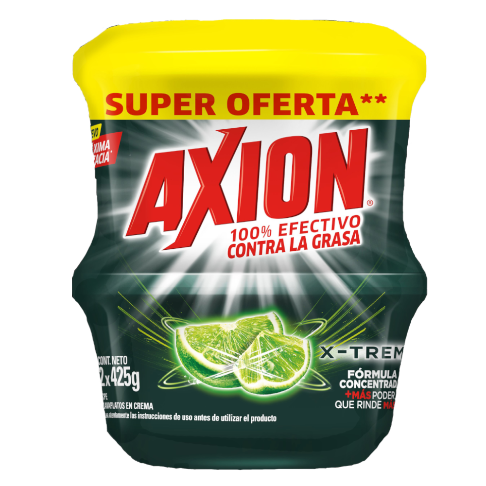 Lavaplatos Axión X-Treme Crema 2 Unidades 900Gr