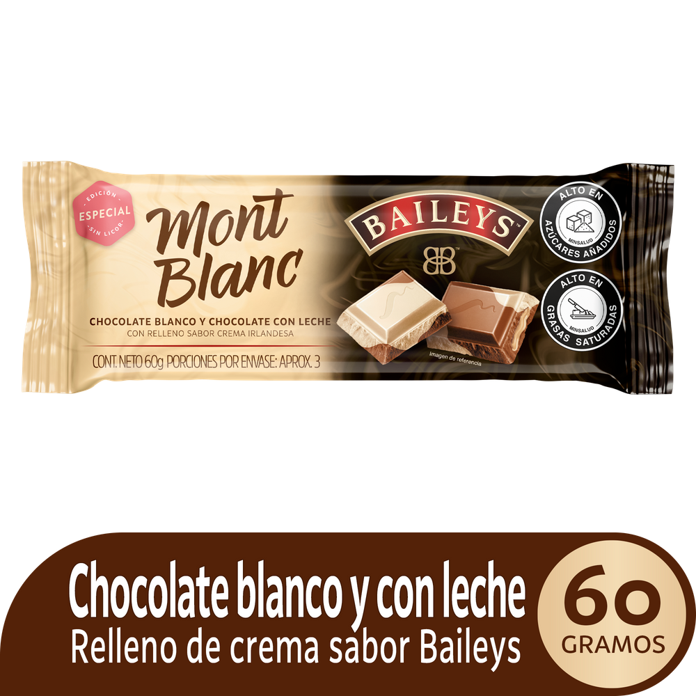 Chocolatina Montblanc Chocolate Blanco Y Chocolate Con Leche 60Gr