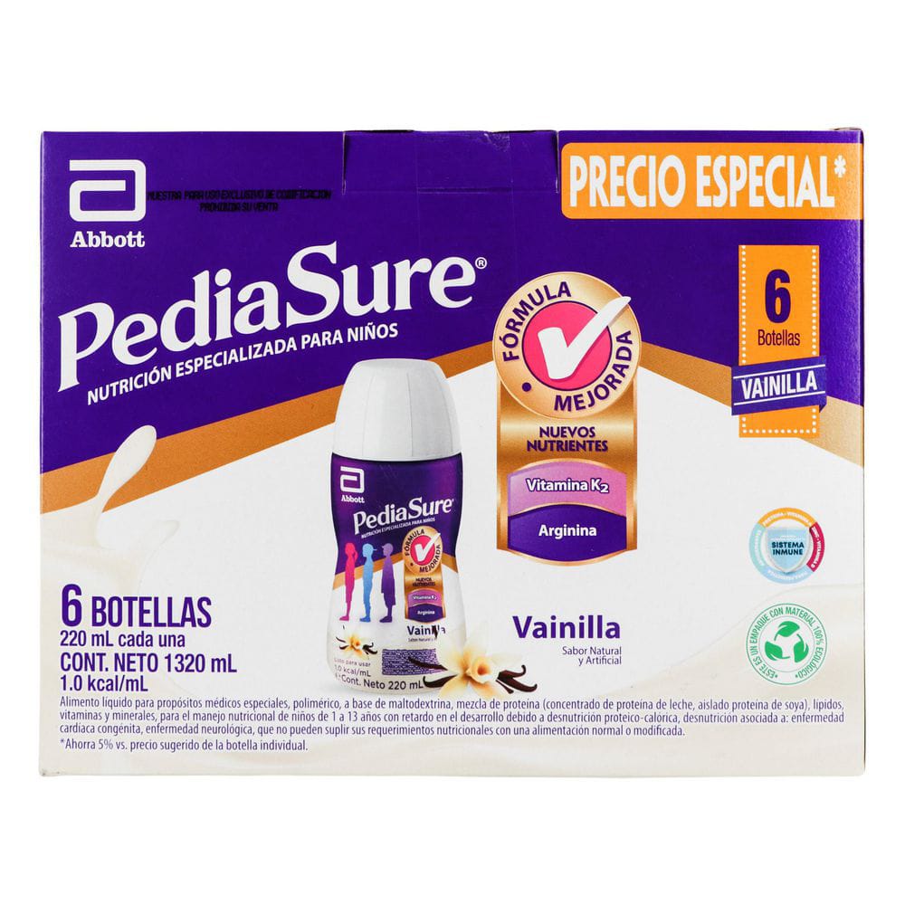 Pediasure Liquido Vainilla  6 Unidades 1320Ml