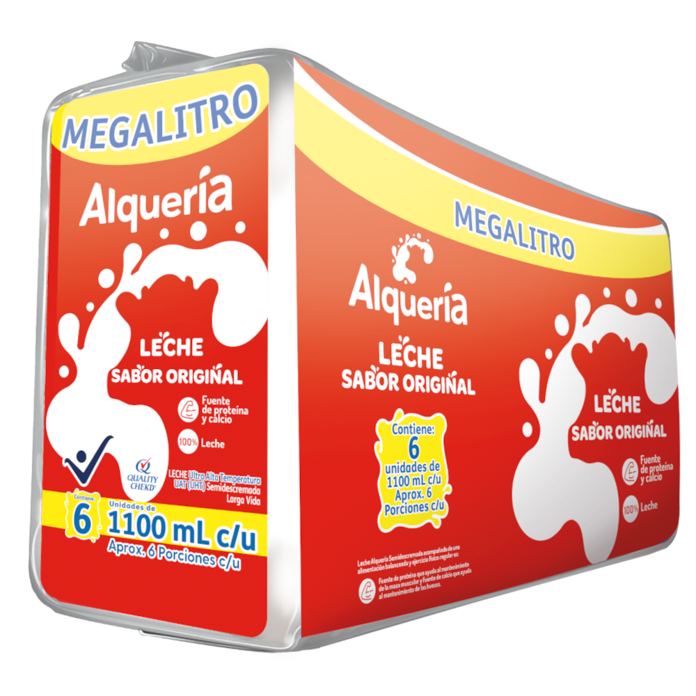 Leche UHT Alqueria Sabor Original 1100Ml 6 Unidades