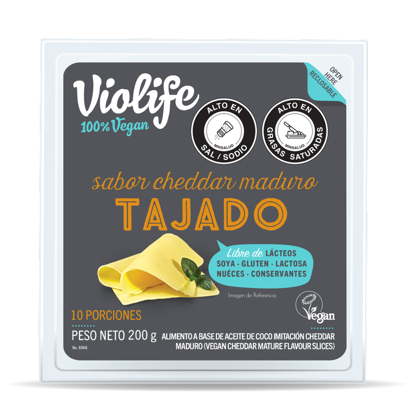 Queso Violife Sabor Cheddar Maduro Tajado 200Gr