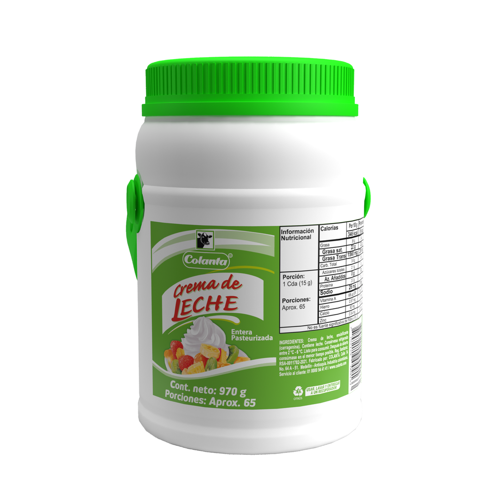 Crema De Leche Colanta Tarro 970Gr