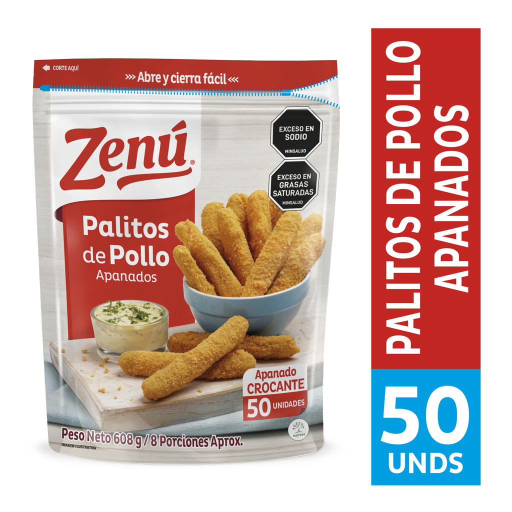 Palitos Pollo Zenú 608Gr 50 Unidades