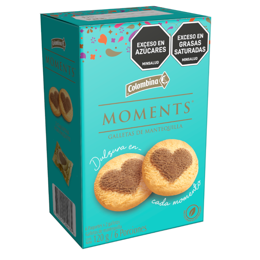 Galletas Moments Mantequilla Caja 6 Unidades 120Gr