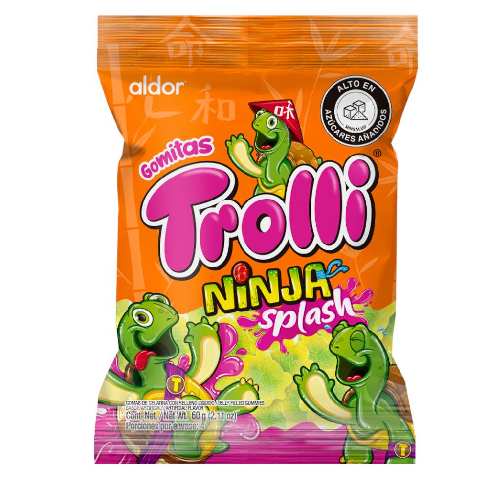 Gomitas Trolli Ninja Splash Con Relleno Liquido 60Gr