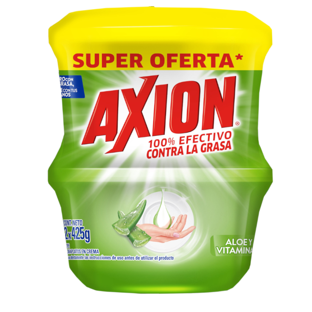 Lavaplatos Axion Aloe Crema 425Gr 2 Unidades