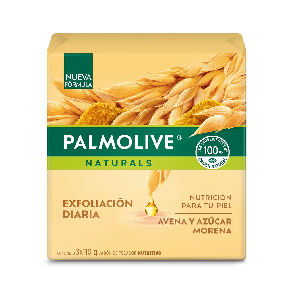 Jabón Palmolive Avena y Azúcar Morena 3 Unidades 330Gr