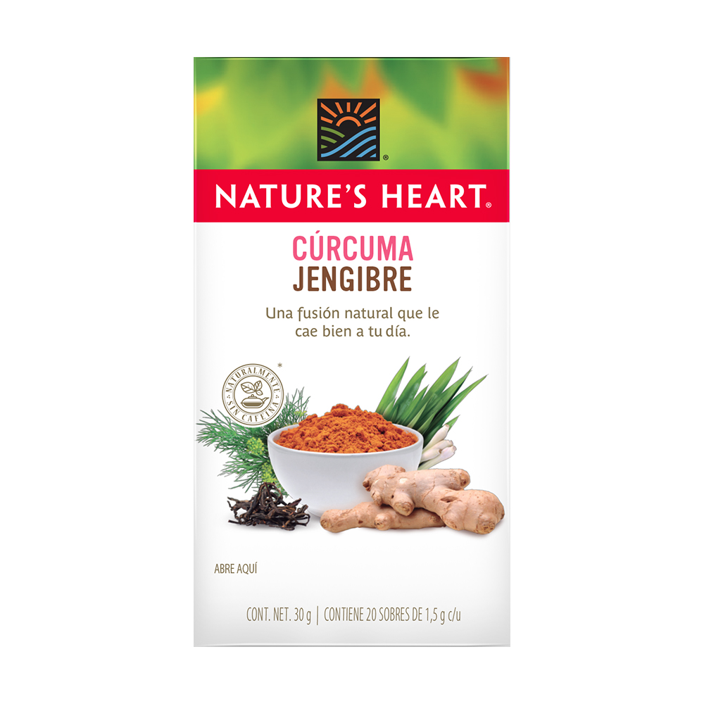 Infusión Natural Cúrcuma Jengibre Nature's Heart  20 Sobres 30Gr