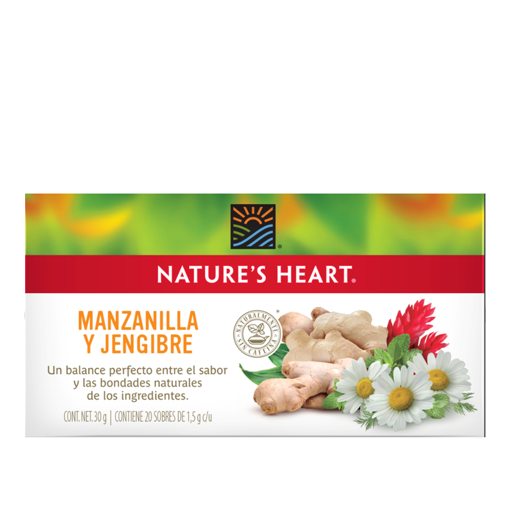 Infusión Herbal  Manzanilla Jengibre Nature's Heart  20 Sobres 30Gr