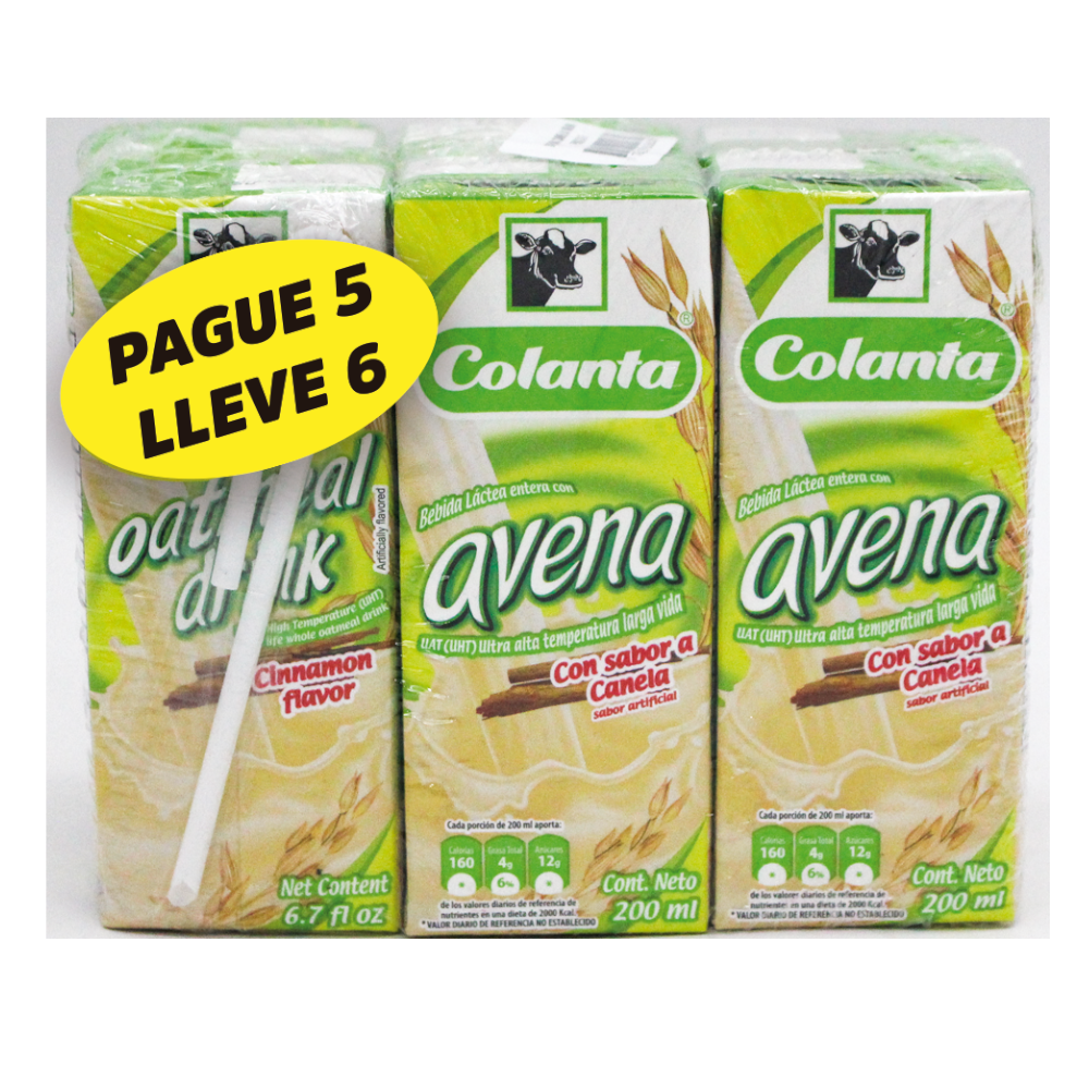 Avena Colanta Canela UHT 200Ml Pague 5 LLeve 6