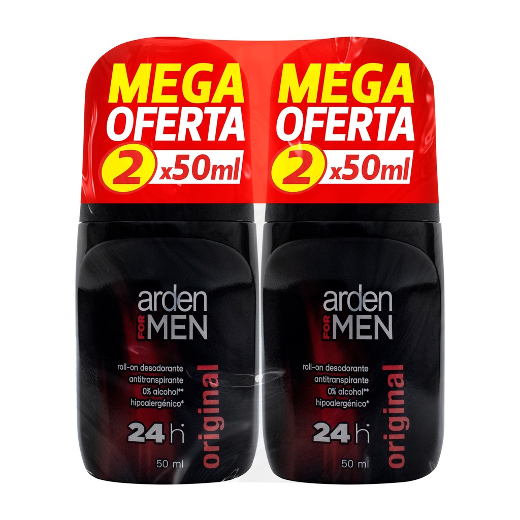 Desodorante Arden For Men Original Roll-On  2 Unidades  100Ml Precio Especial