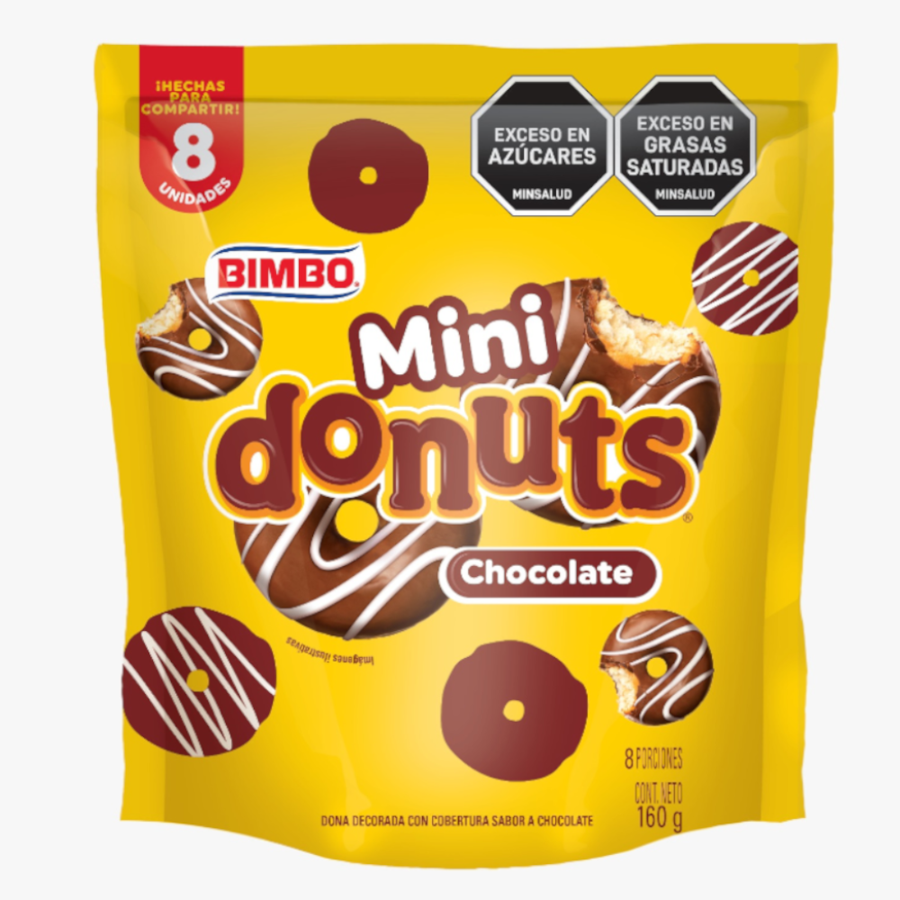 Mini Donuts Bimbo Chocolate 8 Unidades 160Gr