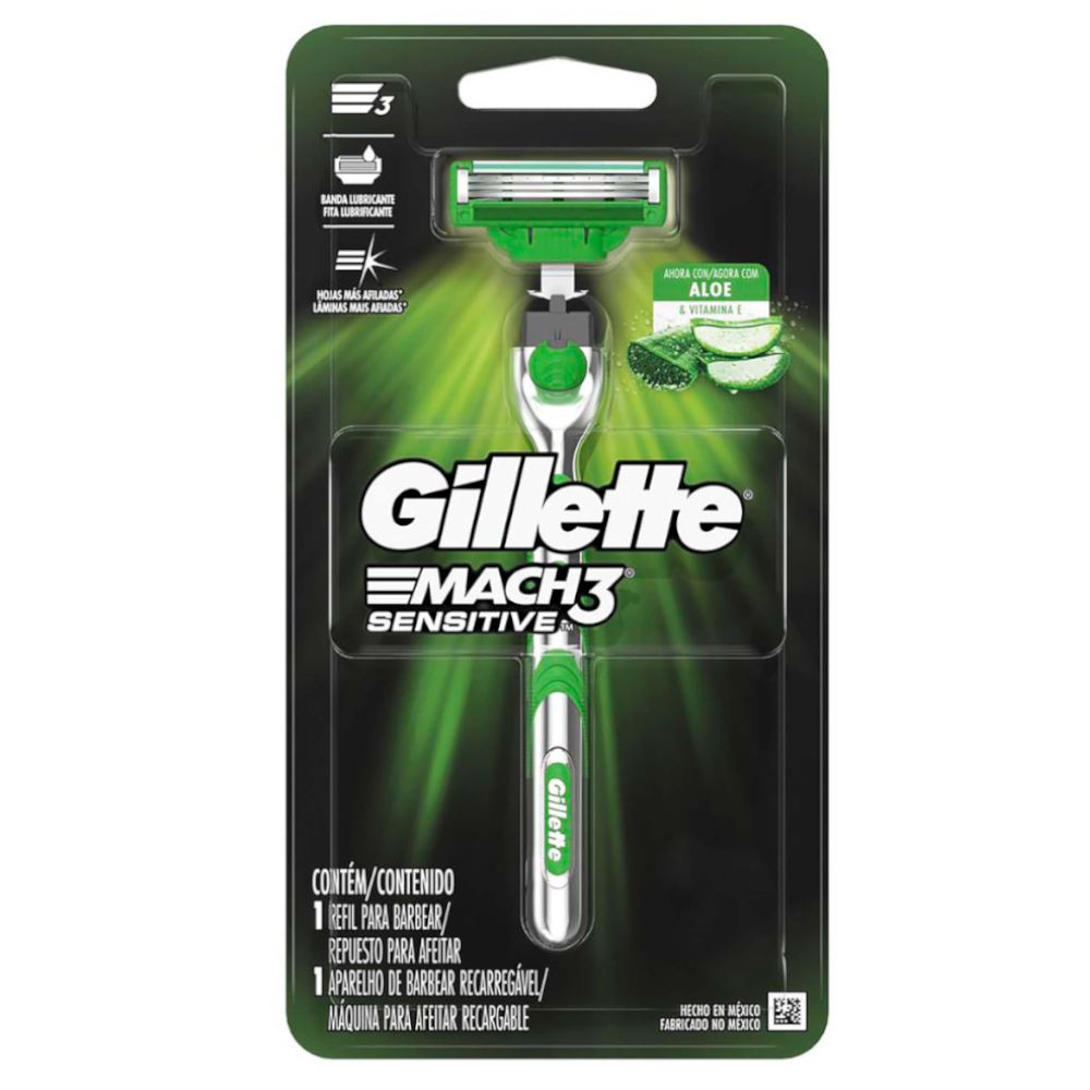 Maquina Afeitar Mach 3 Sensitive Gillette 