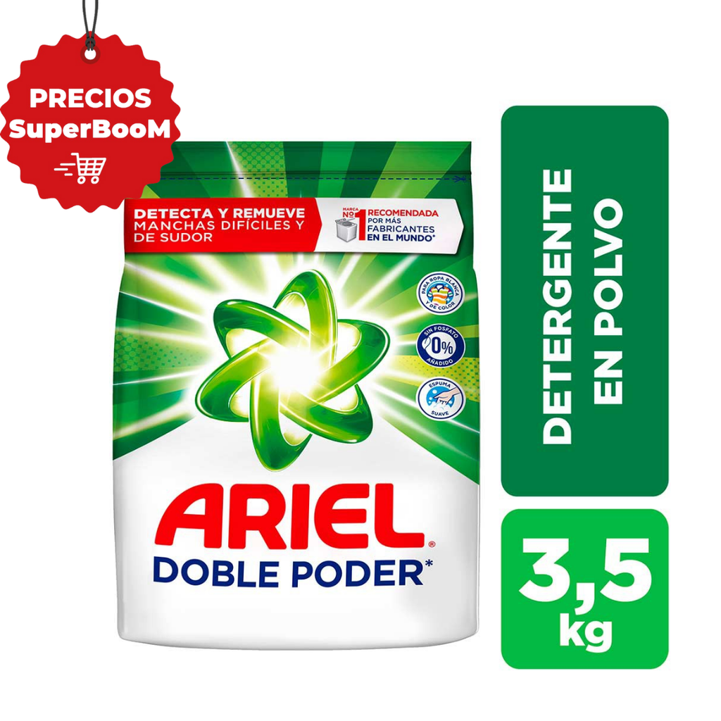 Detergente Polvo Ariel Doble Poder 3500Kg