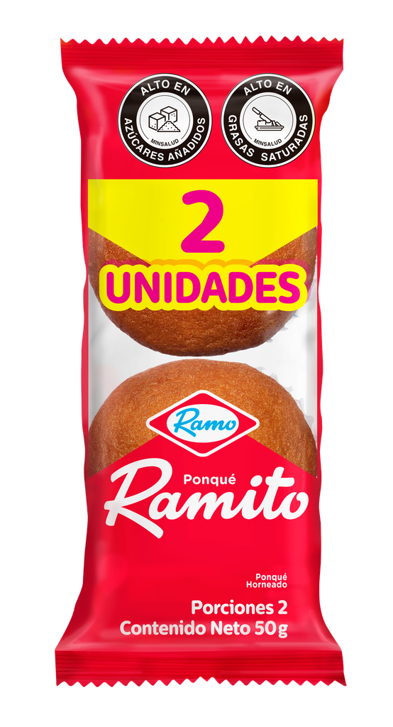 Ponqué Ramito 2 Unidades 50Gr