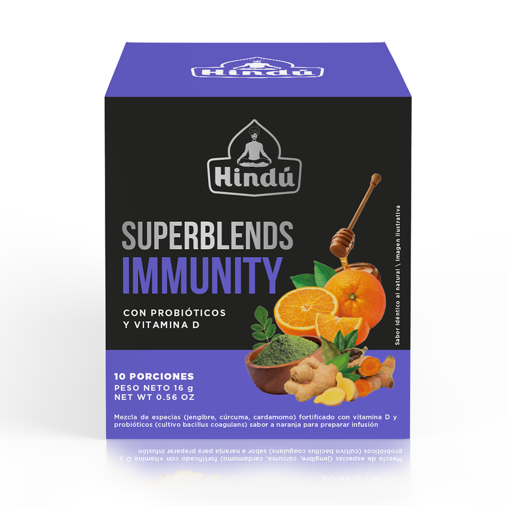 Té Aromática Hindú  Relajante Con Probióticos Y  Vitamina D 10 Unidades 16Gr