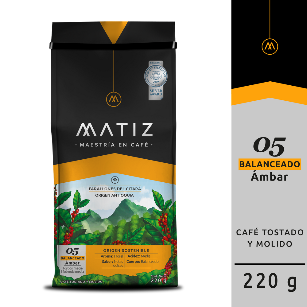 Café Matiz Tostado Y Molido Ámbar Bolsa 220Gr
