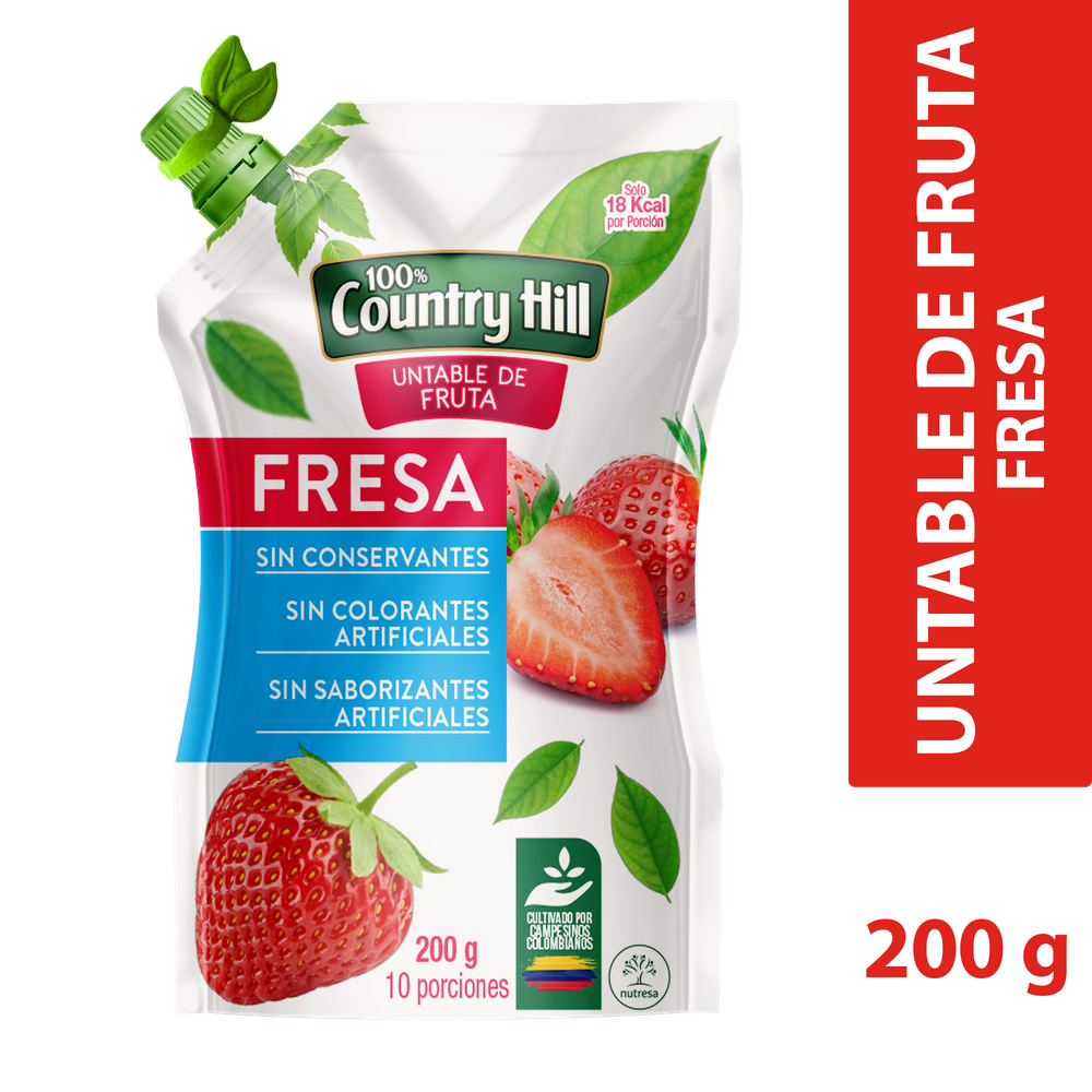 Untable Fruta Country hill Fresa Doypack 200Gr