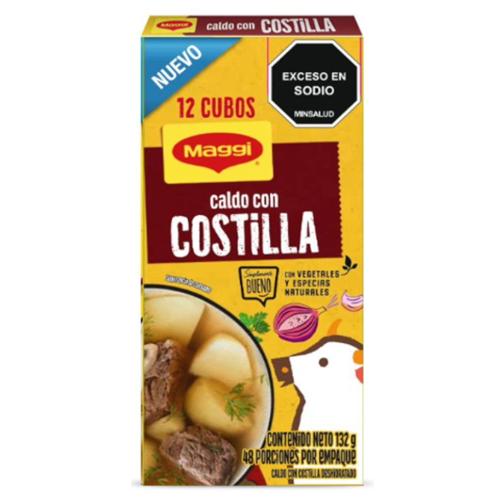 Caldo Con Costilla Maggi 12 Cubos 132Gr