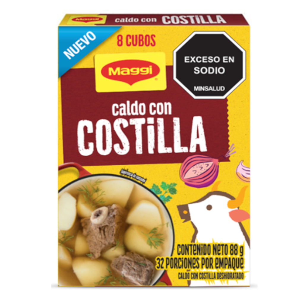 Caldo Con Costilla Maggi 8 Cubos 88Gr