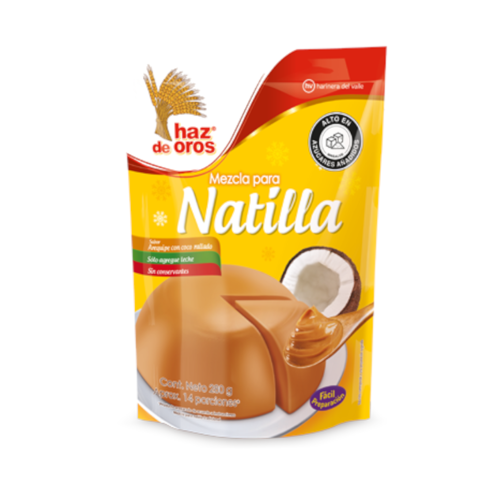 Mezcla Natilla Haz De Oros Arequipe Y Coco 280Gr