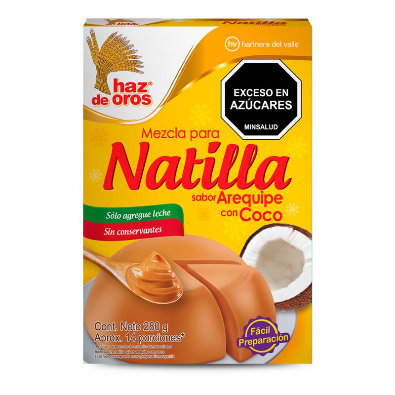 Mezcla Natilla Haz De Oros Arequipe Y Coco Navidad 280Gr
