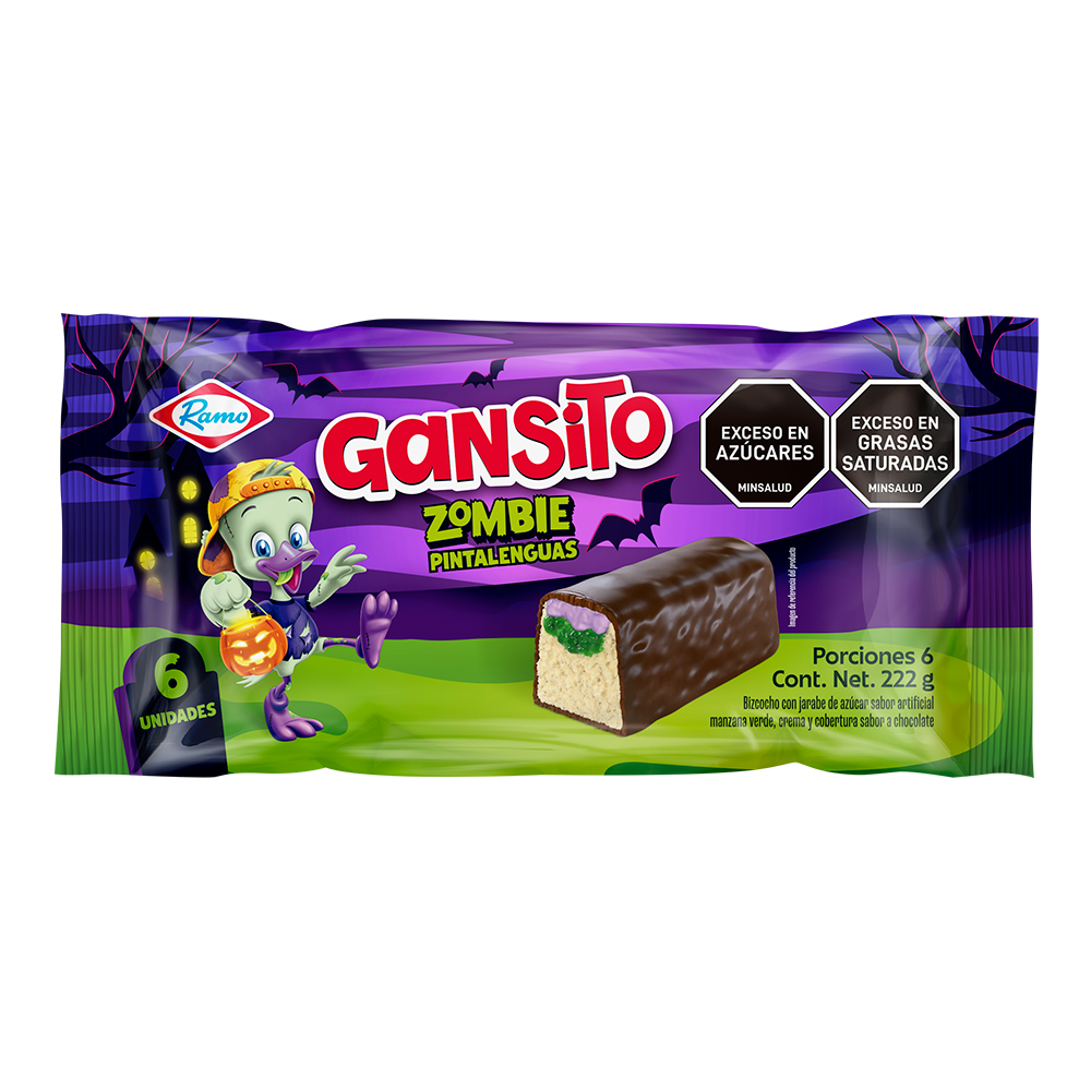 Gansito Ramo Zombie Pintalengua 6 Unidades 222Gr