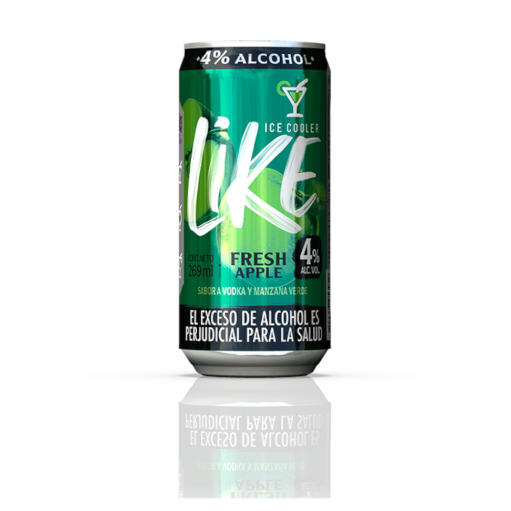 Bebida Alcohólica Like Sabor A Manzana Verde Lata 269Ml
