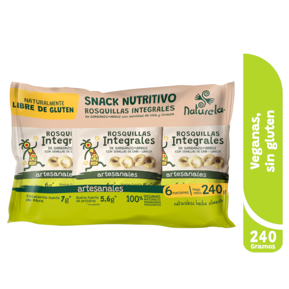 Rosquillas Integrales Snack Naturela 6 Unidades 240Gr