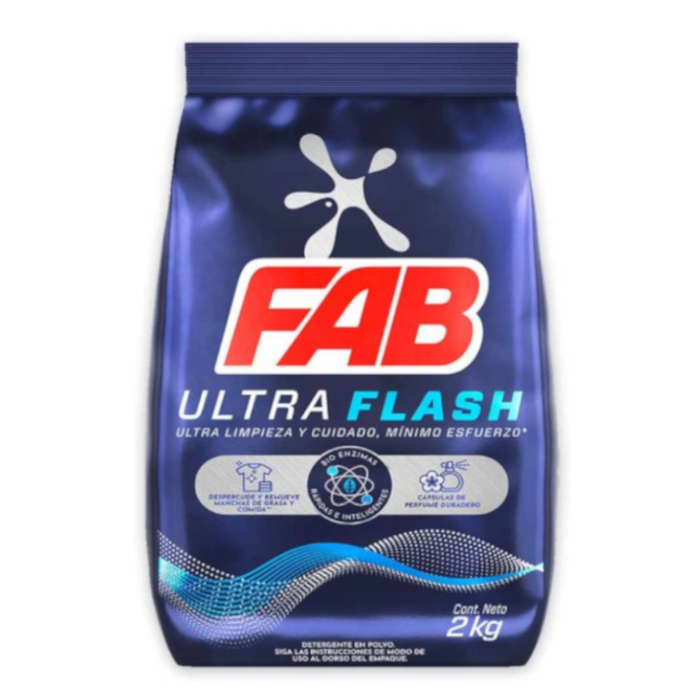 Detergente Polvo Fab Ultra Flash 2000Gr